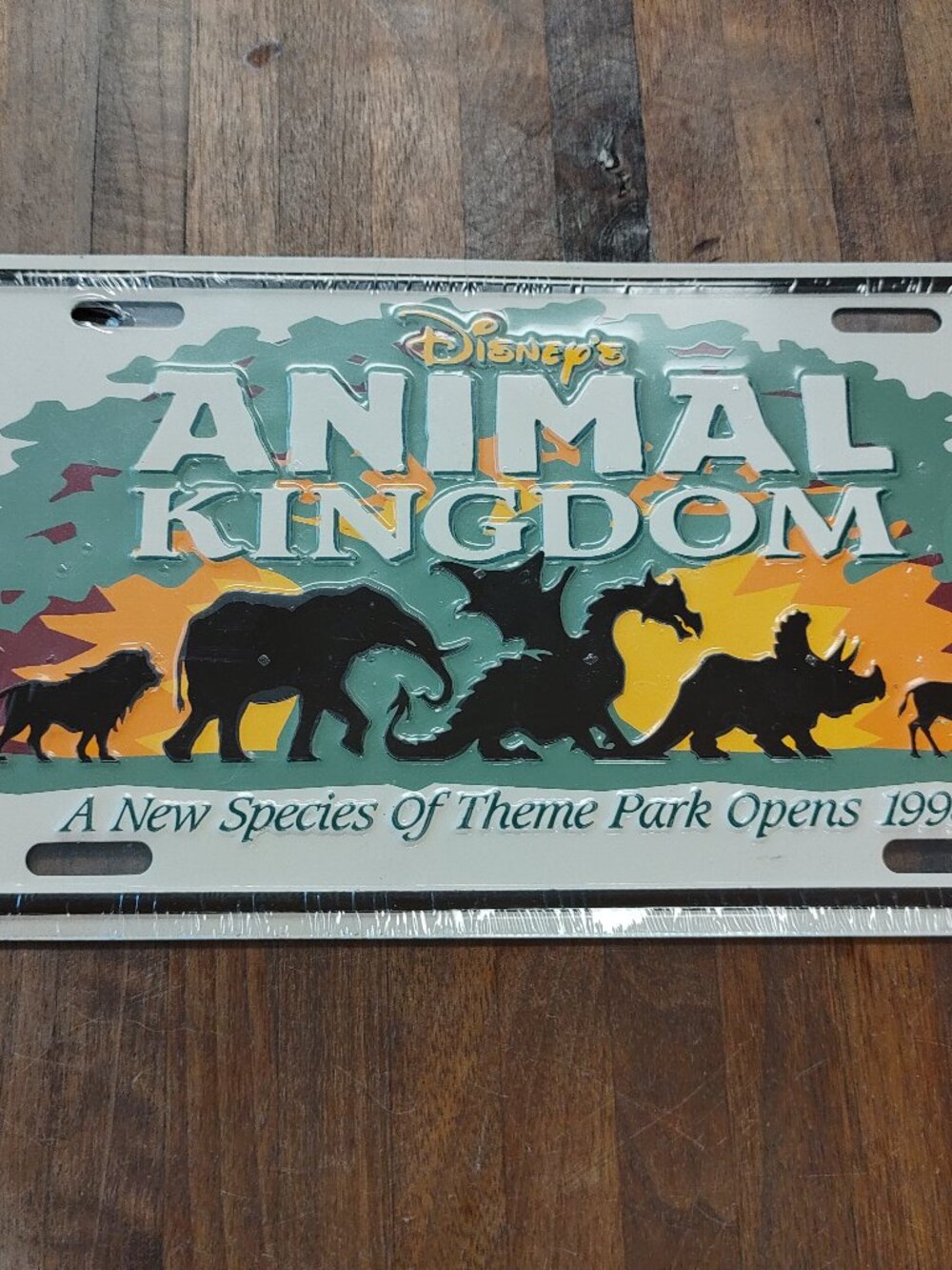 Disney Animal Kingdom Vintage License Plate 1998 Metal Embossed New